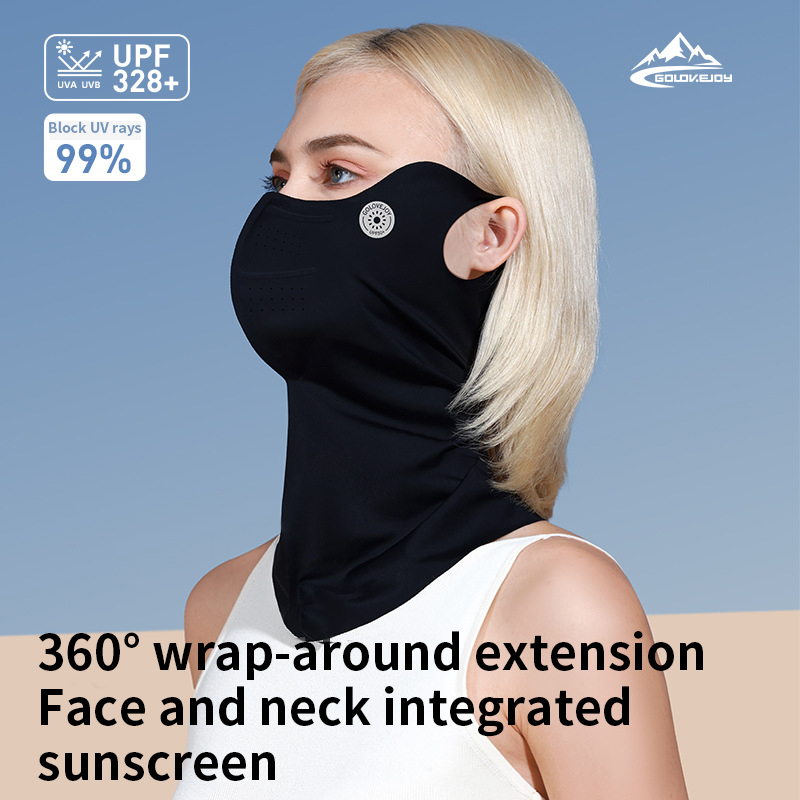 Women's Sun Protection Mask. Anti - ultraviolet. Facekini. For Travel. Full - face and Neck Protection. Icy Silk. Shading Face Shield.