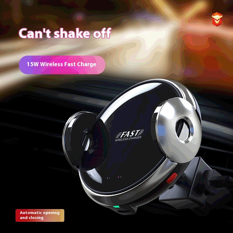 15W cross-border automatic wireless charging induction mobile phone car bracket fast charging wireless charger car wireless charging