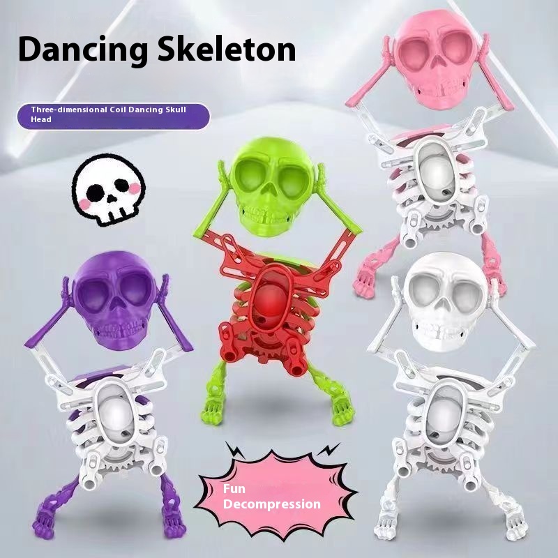 Dancing Skull Man Swinging Skull Toy Clockwork 3D Printing Fun Toy Ornament