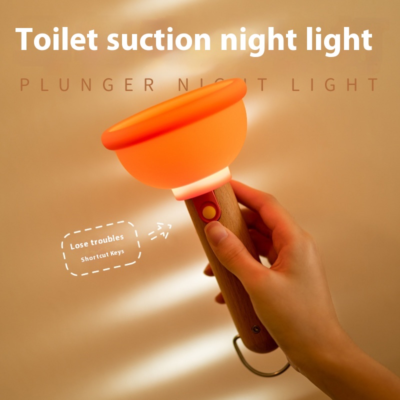 Toilet suction night light excrement feeling silicone lamp funny usb charging creative gift night light atmosphere ornaments