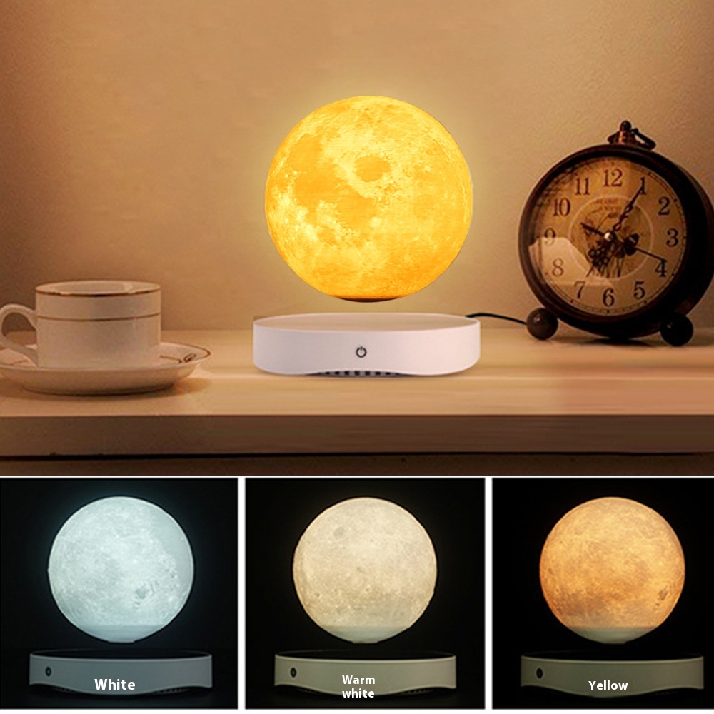 Magnetic levitation 18cm lunar mirror base night light high-end birthday gift company gifts wholesale novelty ornaments