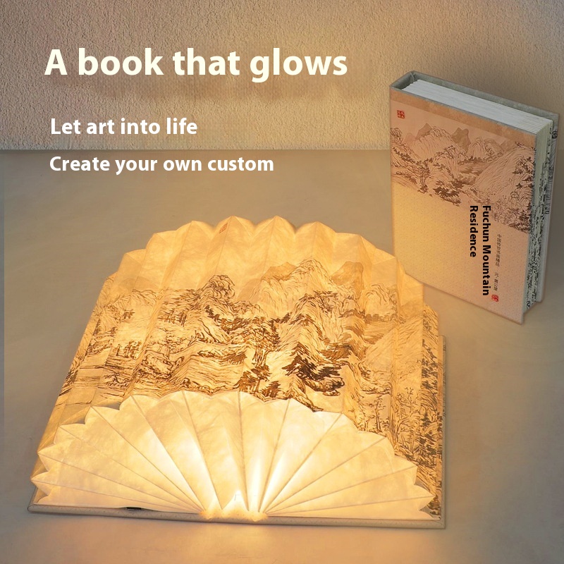 Book Lamp Dragon Boat Festival Gift Atmosphere Internet Celebrity Decorative Screen Folding Creative Gift Mid Book Lamp