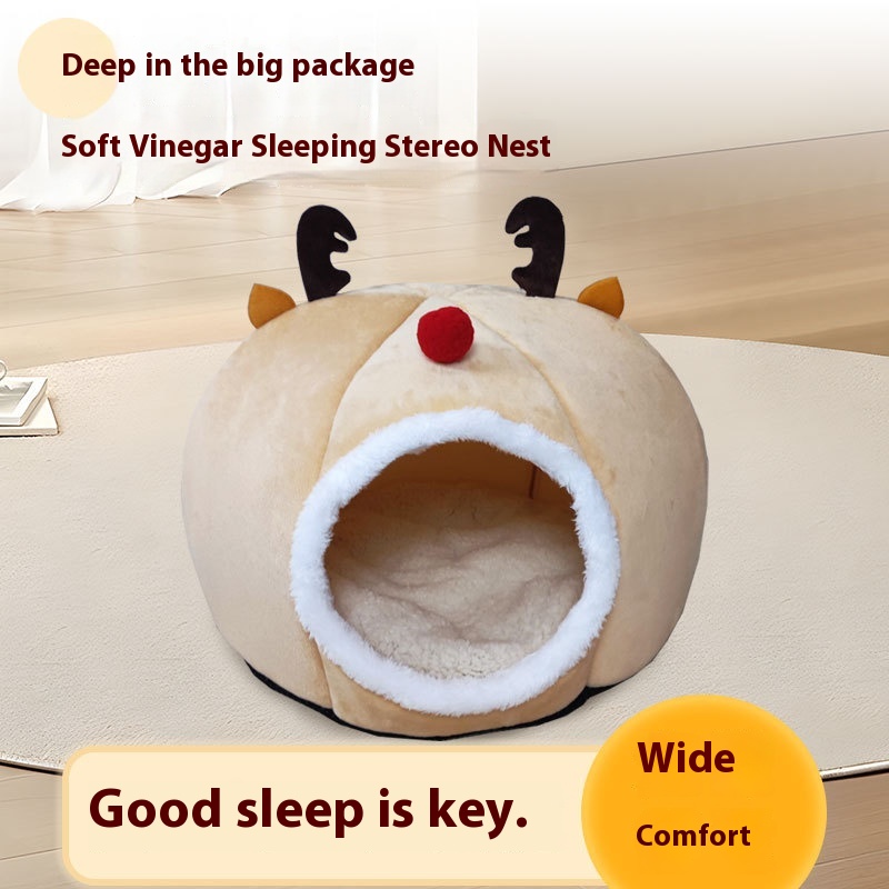 cat Christmas Internet celebrity cat nest thickened cat Nest winter warm fully closed puppet cat nest sleeping nest