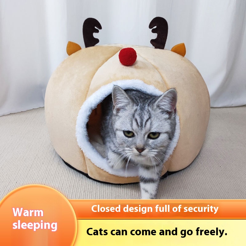 cat Christmas Internet celebrity cat nest thickened cat Nest winter warm fully closed puppet cat nest sleeping nest