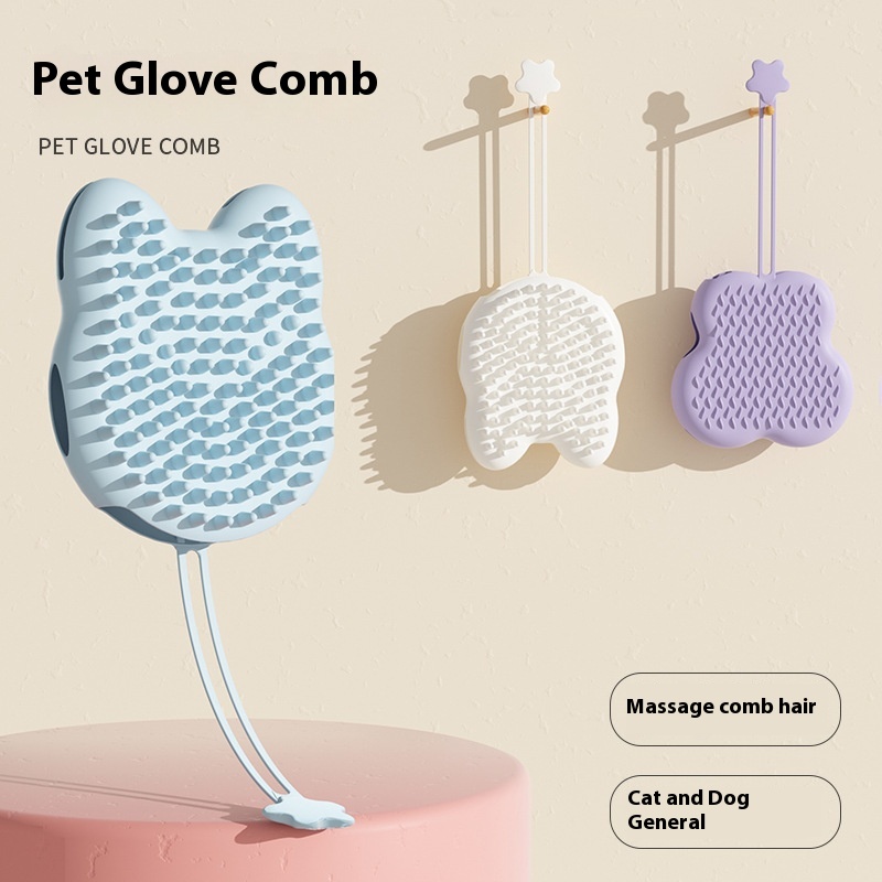 Cross-border new pet silicone cat gloves bath brush comb cleaning comb floating hair cleaning comb wholesale