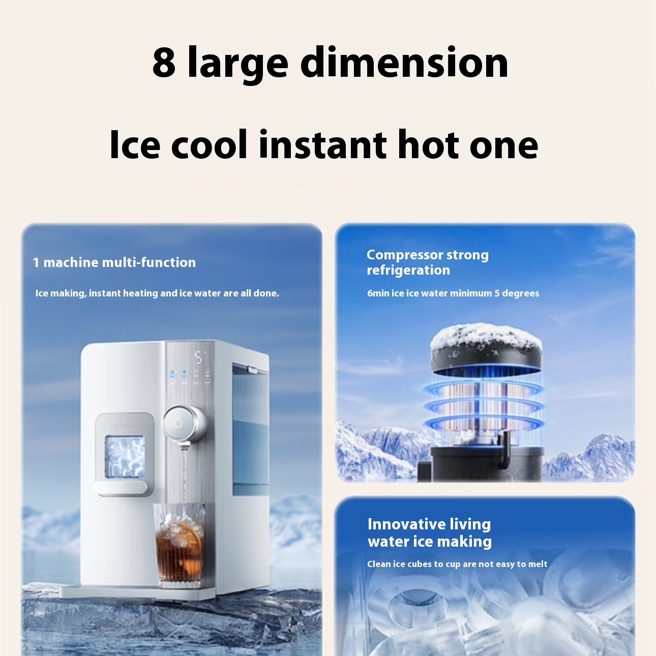 Yimi Xita Ice Water Dispenser Ice Cube Desktop Instant Household Direct Drinking Heating Ice Automatic Integrated Ice Maker