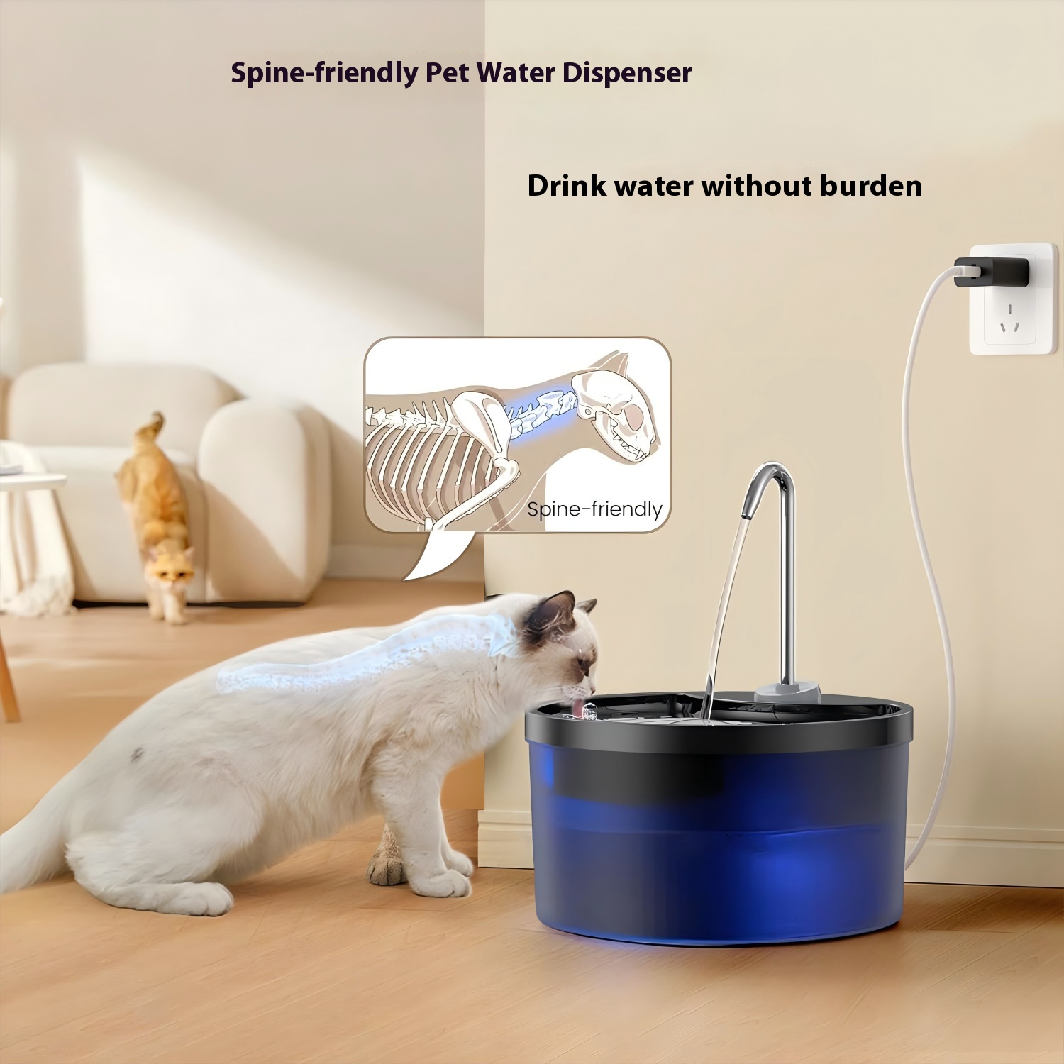 Pet water dispenser automatic circulation filtration live water dispenser cat and dog intelligent water feeder pet supplies wholesale