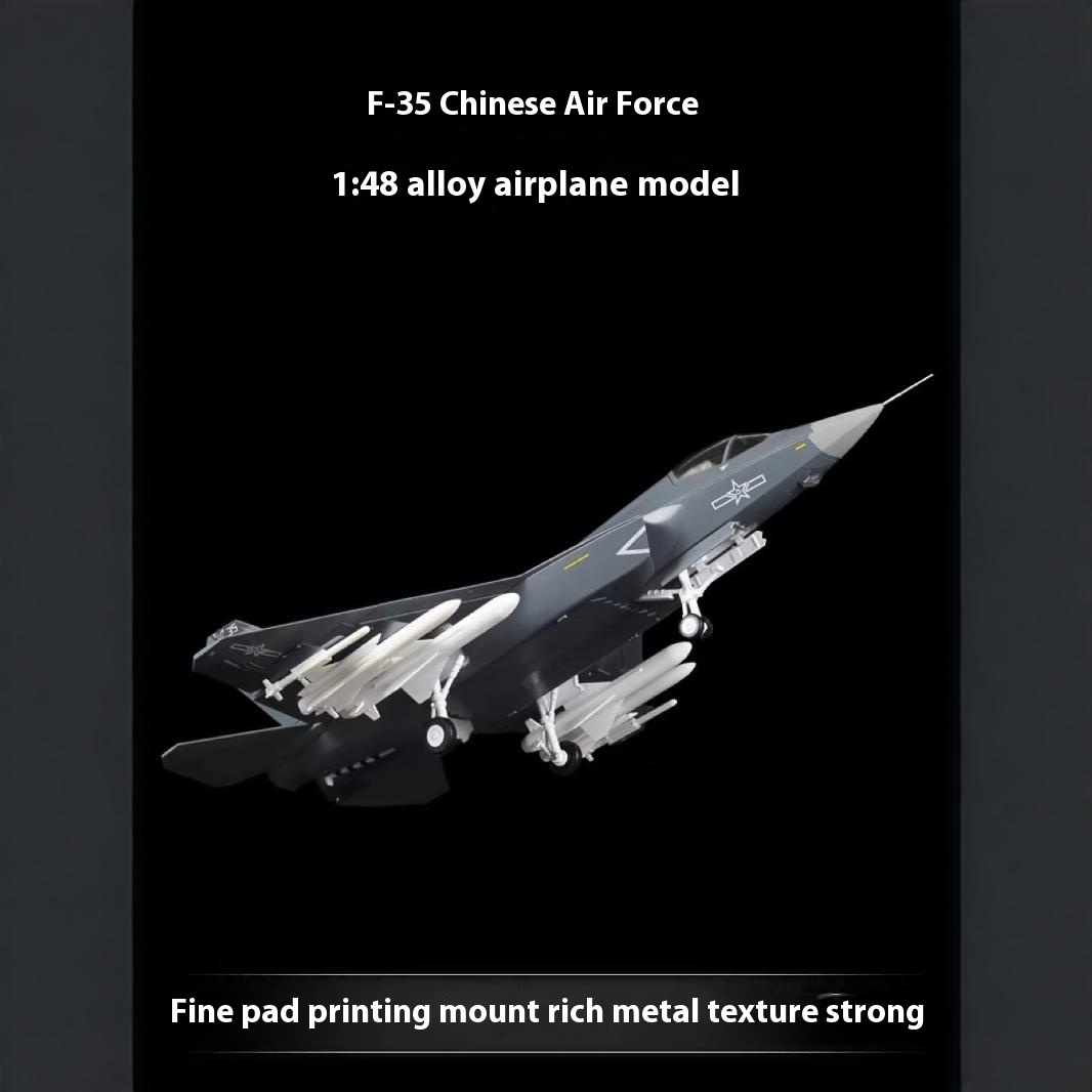 1:48 J-35 Fighter Model Alloy Simulation J-35 Carrier Aircraft Carrier Aircraft Model Ornaments Collection Gifts