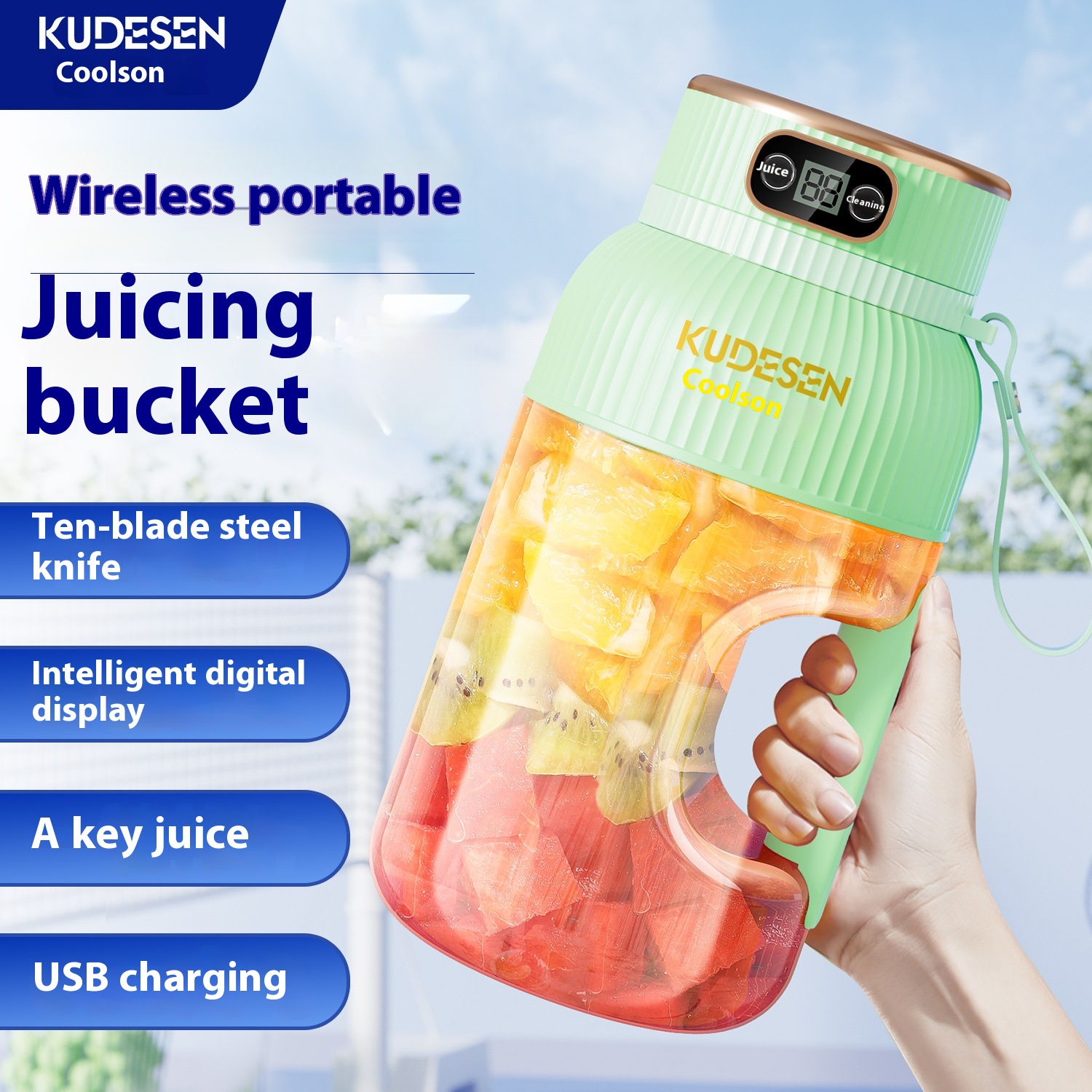 2024 new juicer fruit juice portable juicing cup multi-functional large capacity household ton bucket