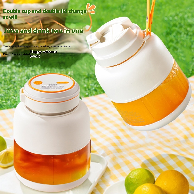 Straw Juice Bucket Wireless Juice Cup Rechargeable Portable Juicer Outdoor Sports Large Capacity Juice Tons Cup