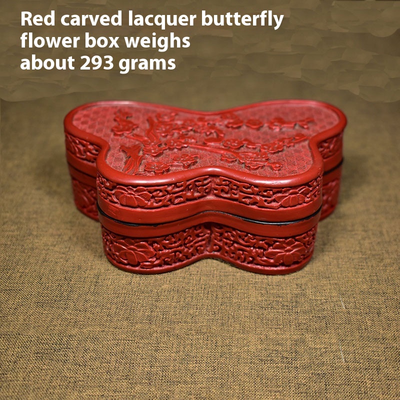 Resin crafts factory jewelry box antique antique red carved lacquer ware Dragon box one-piece delivery