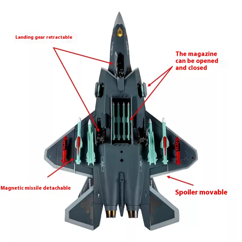 1:30 J-35A aircraft model alloy simulation military decoration J-35A carrier-based fighter Zhuhai Airshow gifts