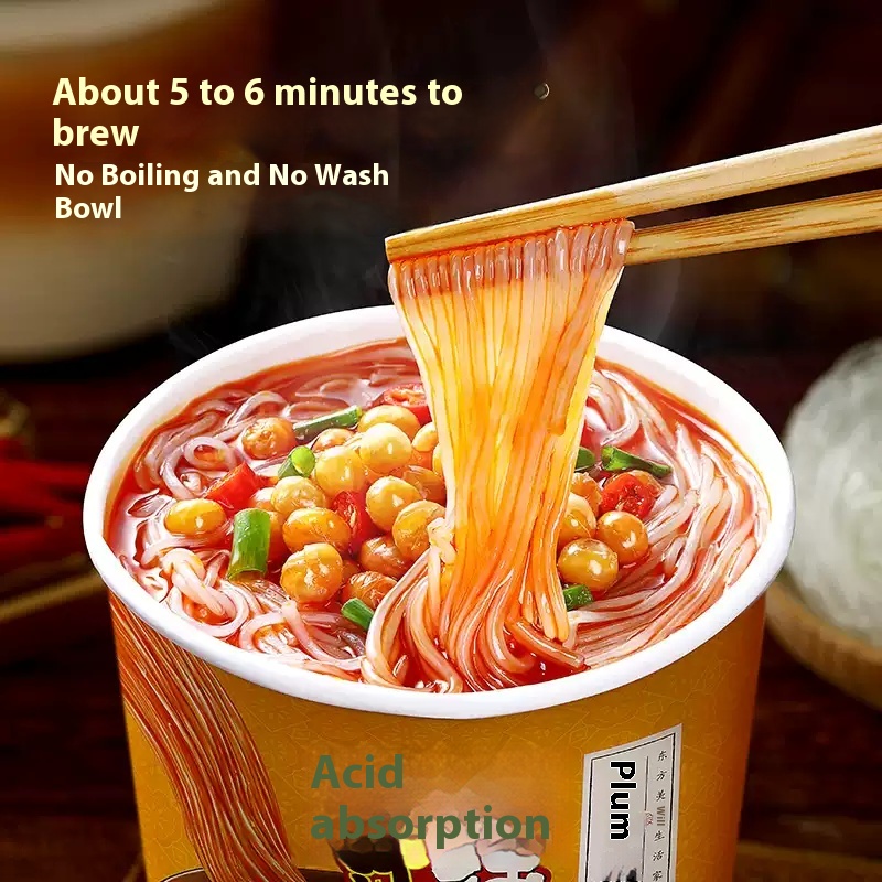 Li Ziqi Spicy Sour Noodles 103g 5 cups instant sweet potato noodles no need to cook just add water Sichuan vermicelli convenient rice noodles