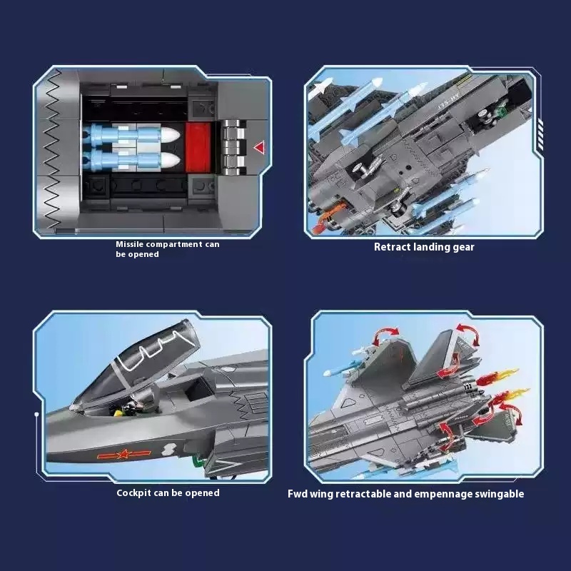 Senbao Building Block J-35 Aircraft Carrier Fighter Jet Aviation Military Assembly Block Model Educational Toy for Boys