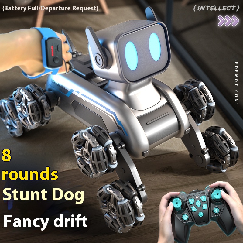 2024 New Model Children's Fully Automatic Advanced AI Alpha Remote Control Electronic Robotic Dog Black Technology Toy