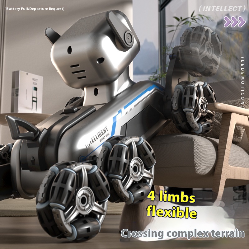 2024 New Model Children's Fully Automatic Advanced AI Alpha Remote Control Electronic Robotic Dog Black Technology Toy