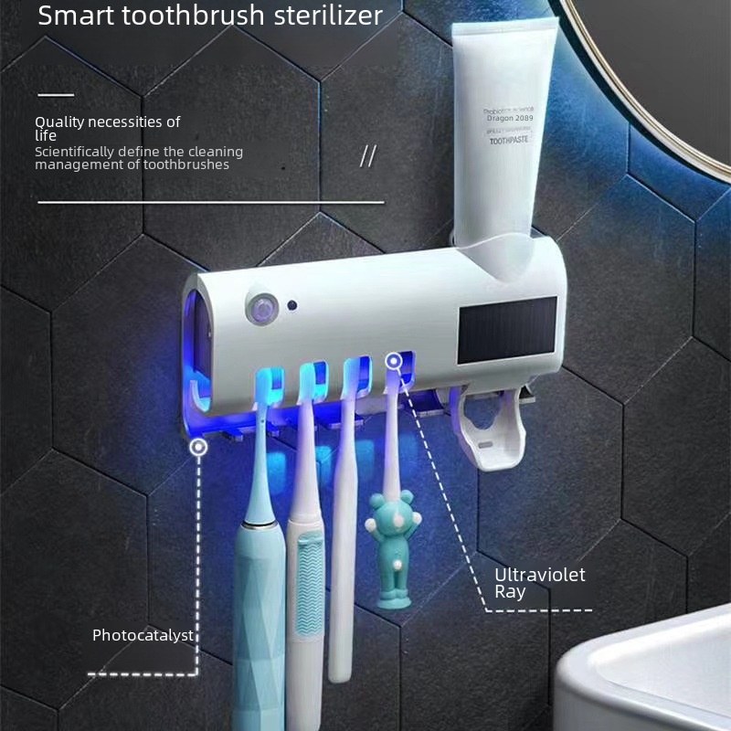 Disinfection toothbrush holder UV toothbrush sterilizer multifunctional toothbrush box toothpaste squeezer toothbrush sterilizer manufacturers