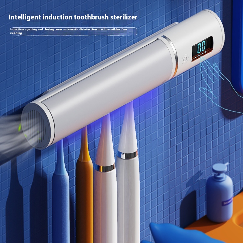 Toothbrush Sterilizer Intelligent Induction Automatic Cover Opening UV Ultraviolet Sterilization Internet Celebratory Toilet Punch-Free Toothbrush Holder