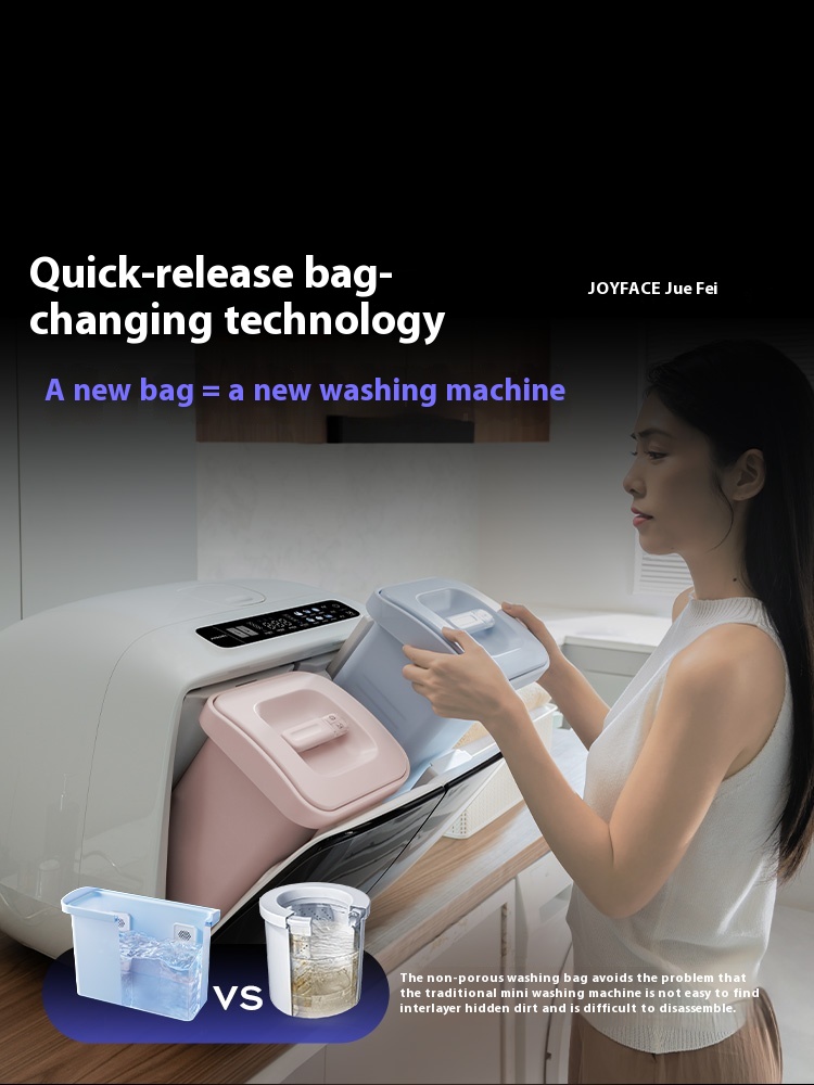 Juefei Heart's Desire 2 Max Mini Washing Machine for Underwear and Pants, Small Dual-Tank Partitioned Wash and Dry Integrated Baby Washing Machine