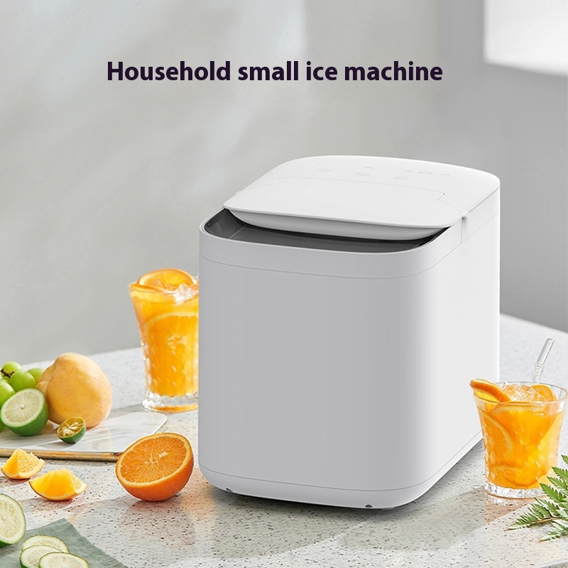 in stock Ice Maker Household Small Ice Cube Machine Water-adding Intelligent Silent Ice Mini Ice Machine Milk Tea Machine Commercial