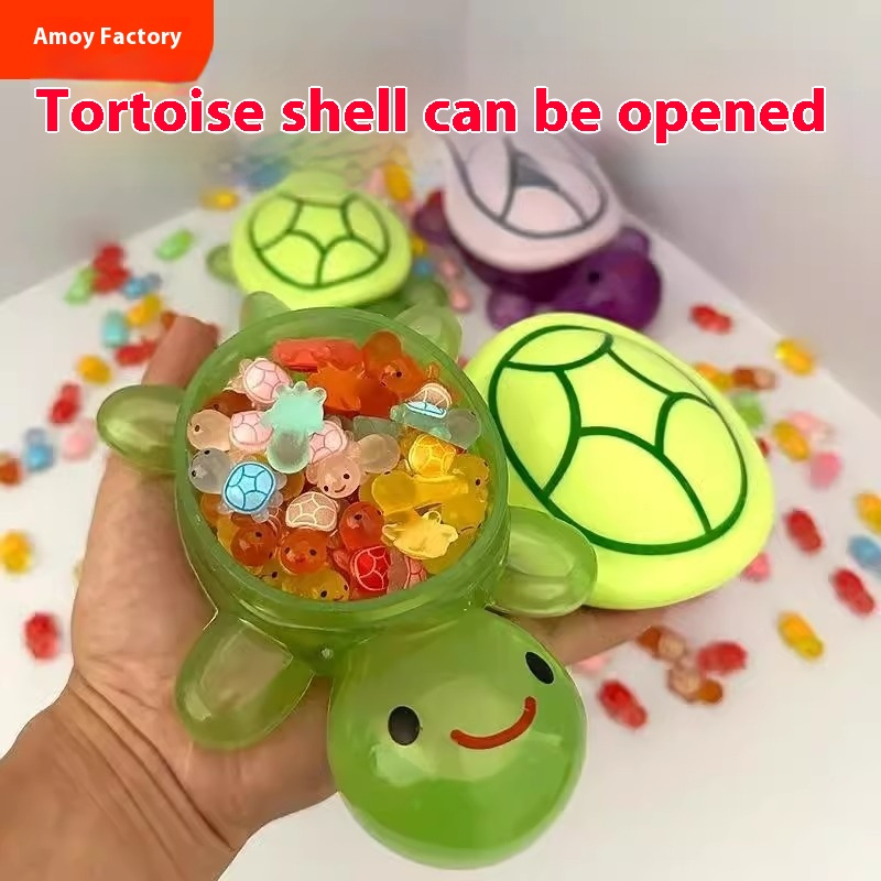 Giant glow-in-the-dark turtle mini internet celebrity little turtle matching toy large size all-around red version ornament for girls.