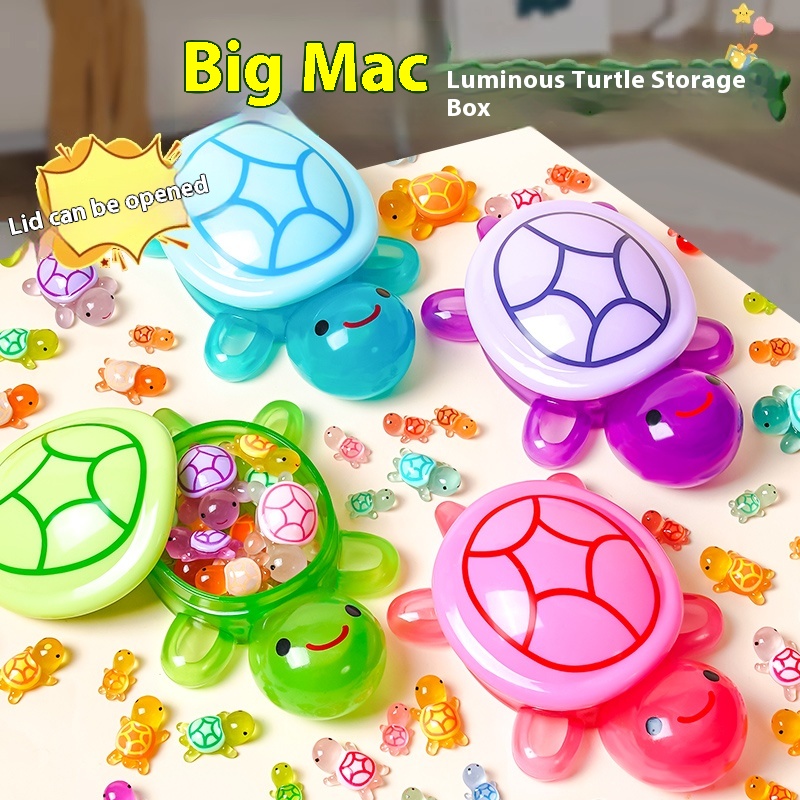 Giant glow-in-the-dark turtle mini internet celebrity little turtle matching toy large size all-around red version ornament for girls.