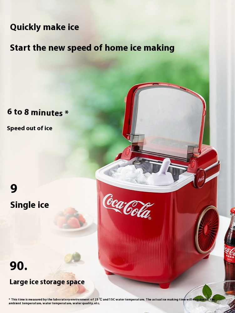 Coca-Cola Outdoor 10KG Home Mini Automatic Ice Maker for Dormitory Students