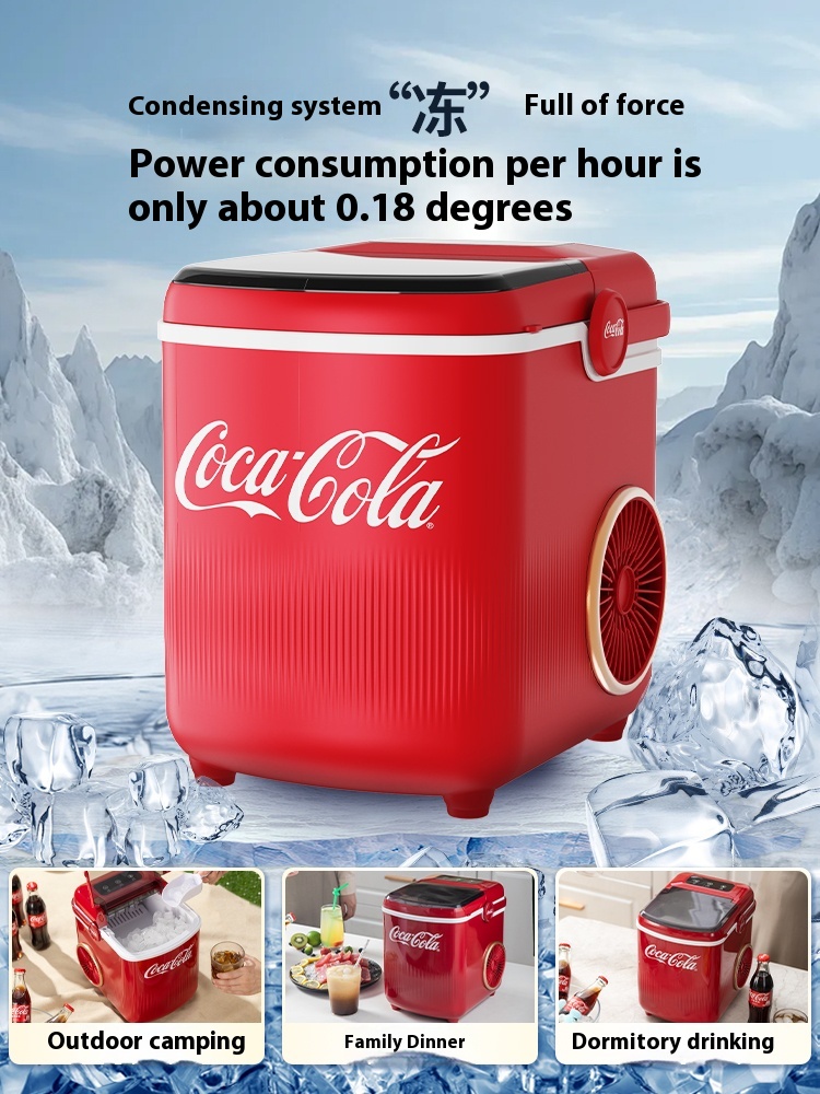 Coca-Cola Outdoor 10KG Home Mini Automatic Ice Maker for Dormitory Students