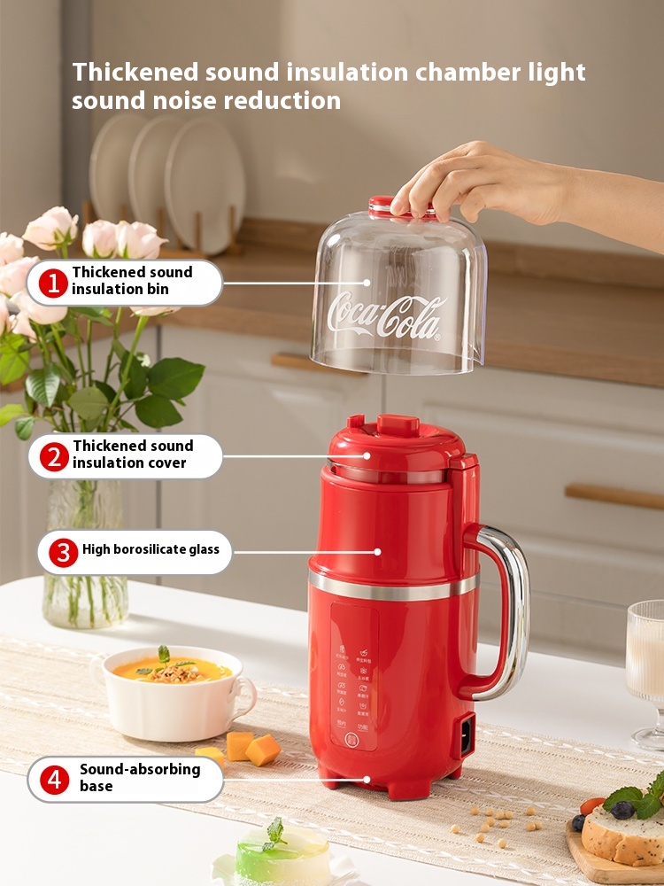 Coca-Cola Blender Home Automatic Multifunctional Rice Porridge Mini Soy Milk Machine Quiet Non-Residue All-in-One Compact