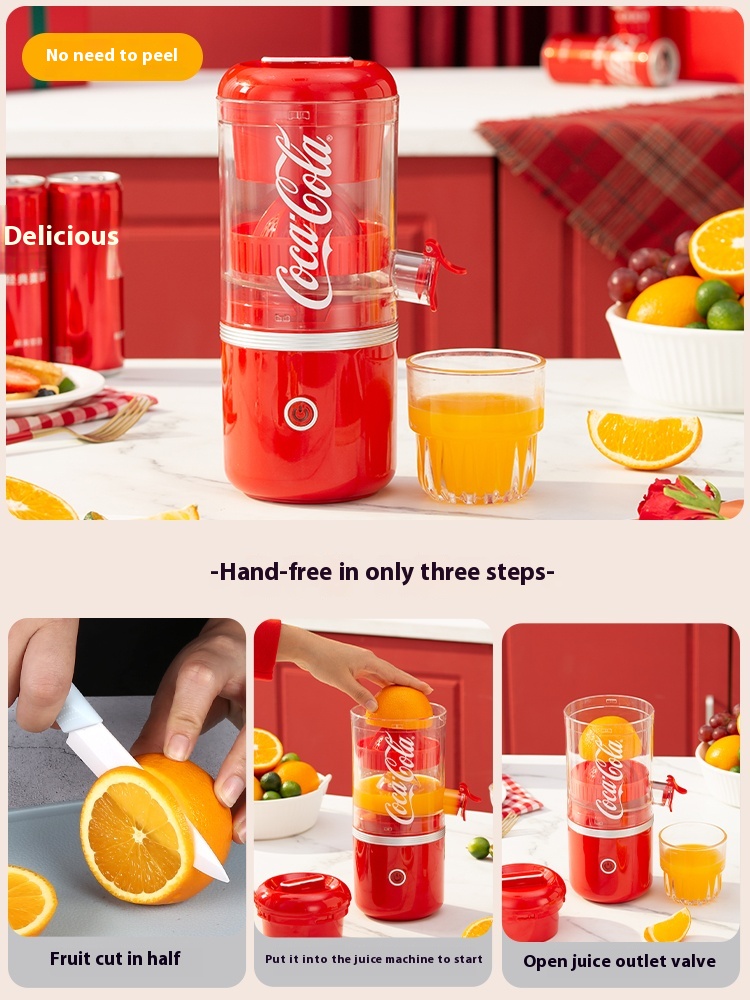 Coca-Cola juice extractor juice pulp separator home multi-functional small portable orange juice electric juicer orange juice