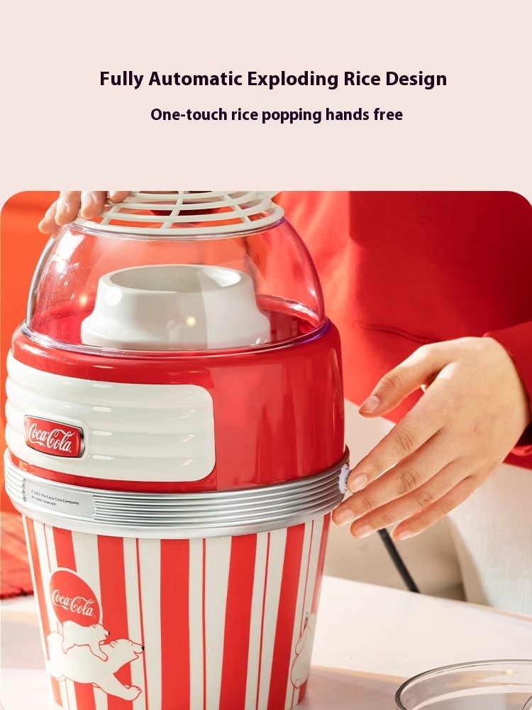 Coca-Cola popcorn machine fully automatic small home children's birthday gift popcorn maker corn popper