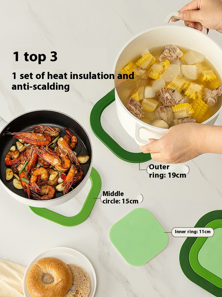 Magnetic sound-absorbing placemat heat-insulating mat table anti-scalding tabletop mat high-end feeling dinner plate mat silicone high-temperature resistant casserole pad