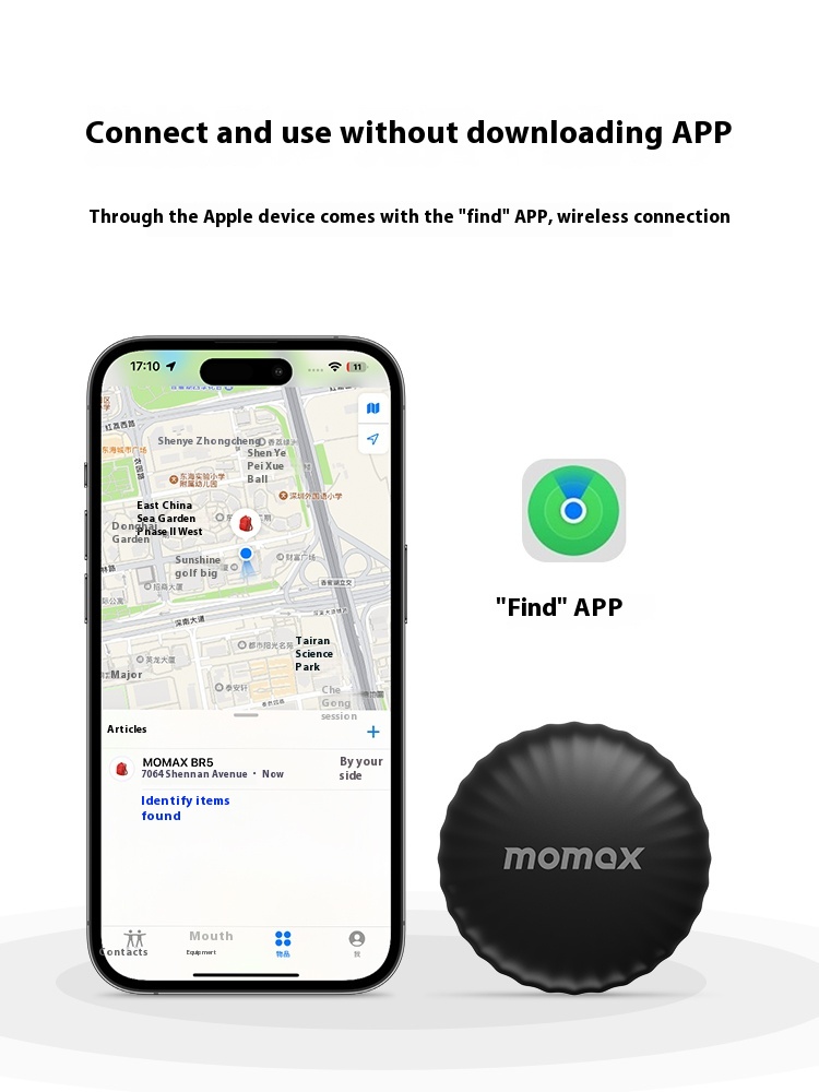 MOMAX suitable for Apple AirTag anti-loss locator global precise positioning artifact key back wallet car small tracker tracking bicycle alternative tag defined as