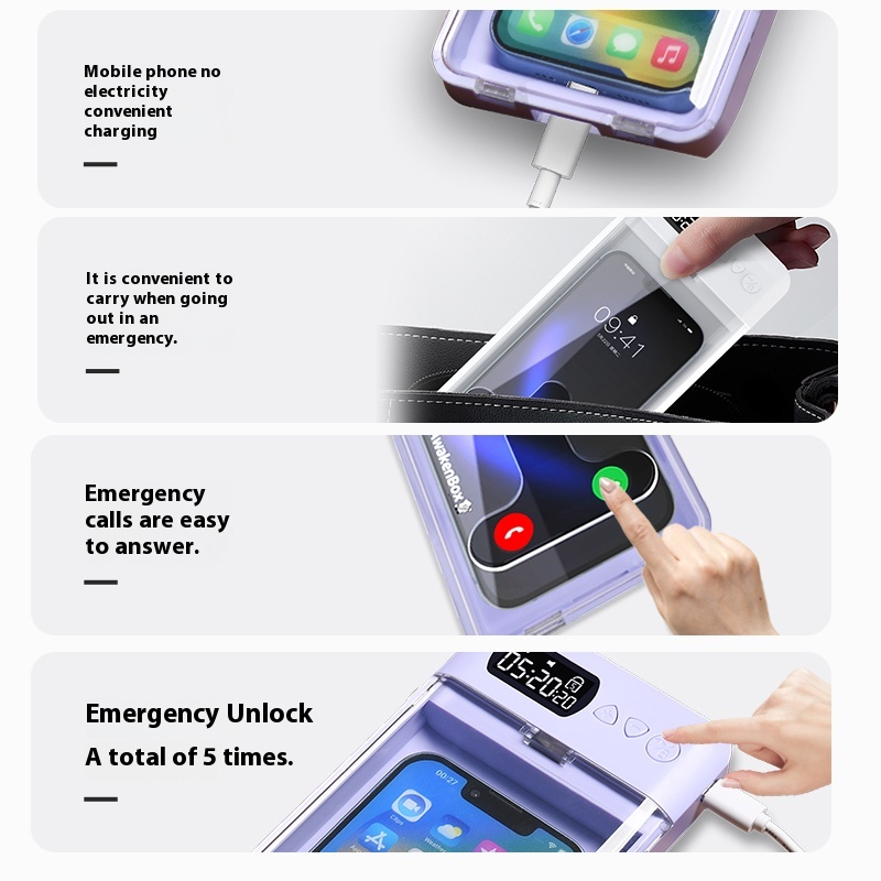 Self-discipline phone lock box, time lock for study exam, addiction prevention, mobile phone lock for self-discipline.