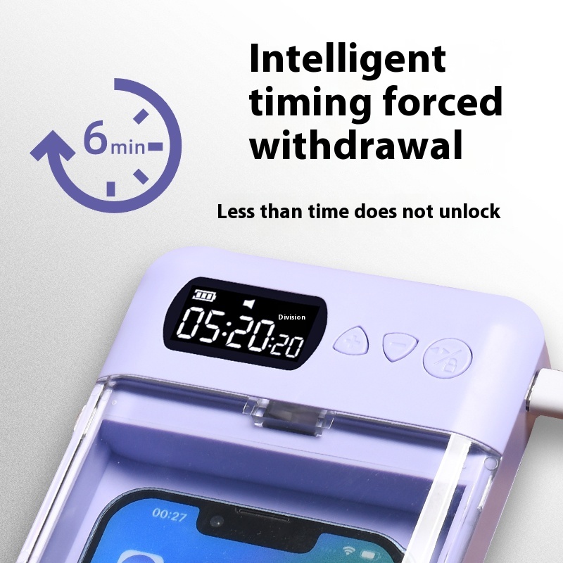 Self-discipline phone lock box, time lock for study exam, addiction prevention, mobile phone lock for self-discipline.