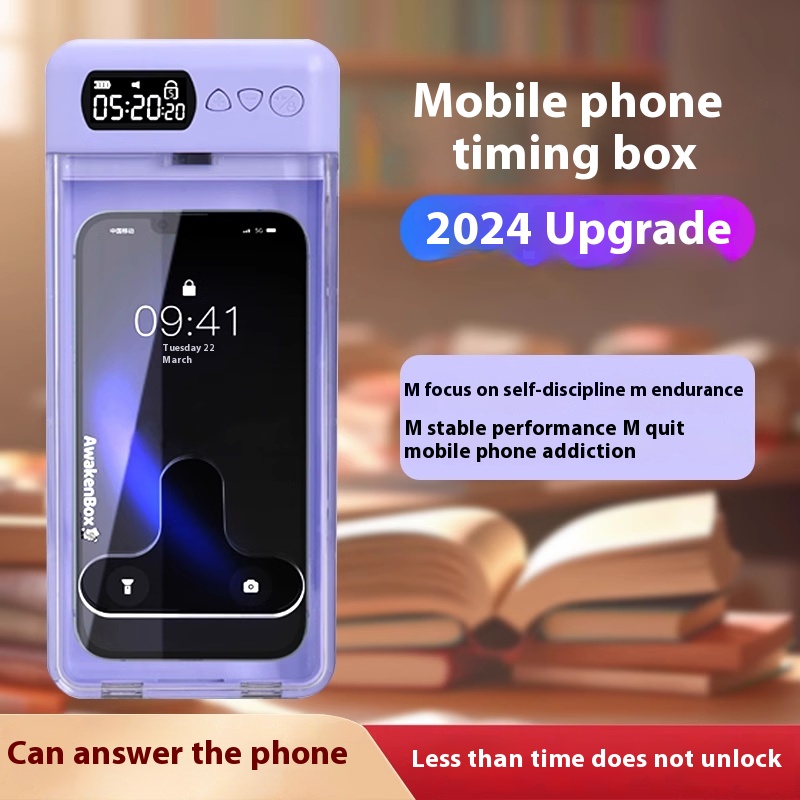 Self-discipline phone lock box, time lock for study exam, addiction prevention, mobile phone lock for self-discipline.